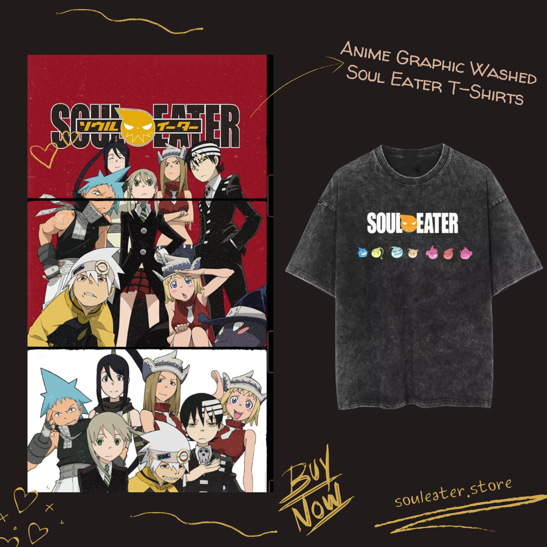 Anime Graphic PTTT2304 Washed  Soul Eater T-Shirts